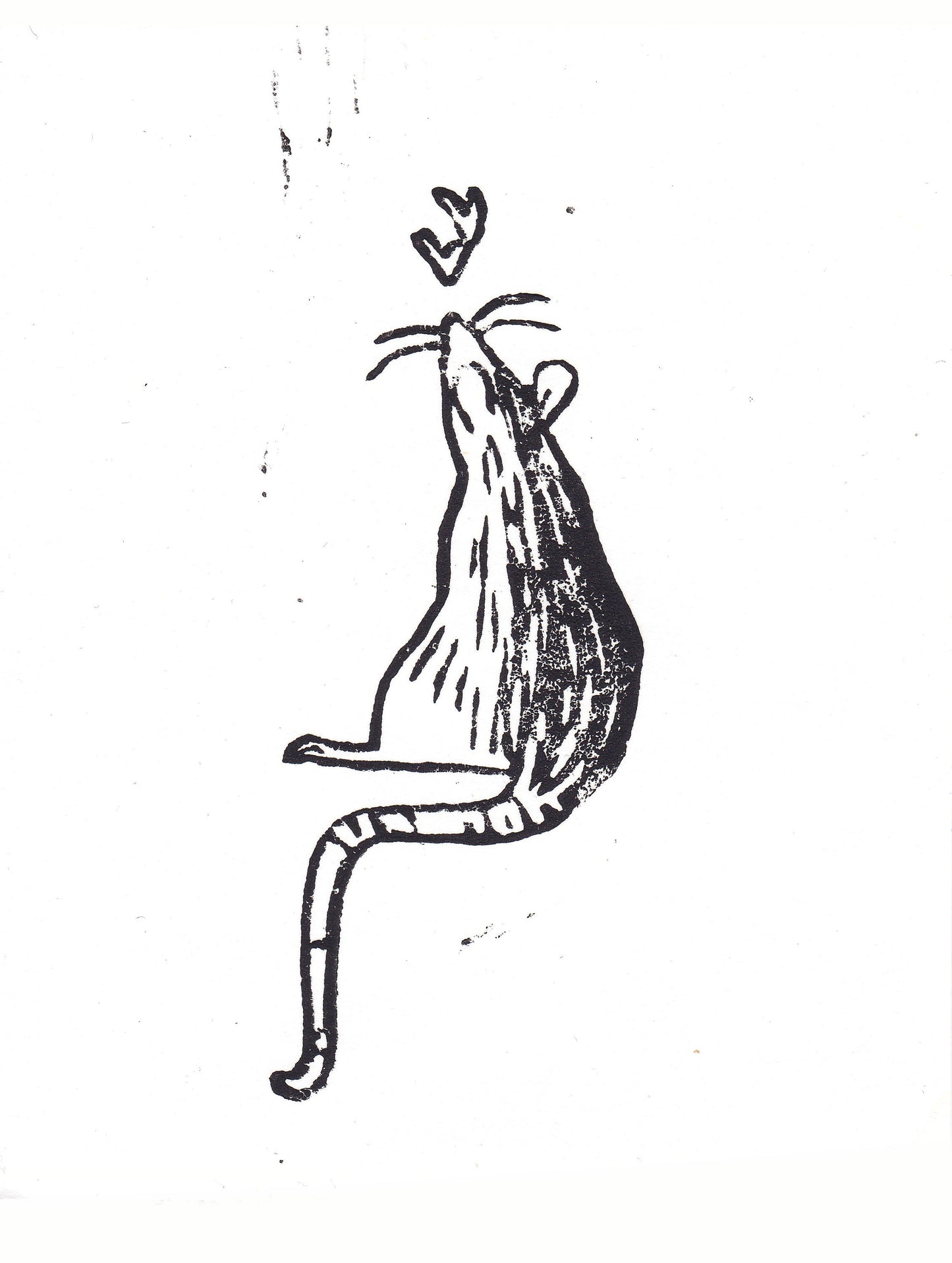 Linogravure animaux de compagnie - Chat, rat ou chien - art mural, déco, print, imprimé à la main, création artisanale