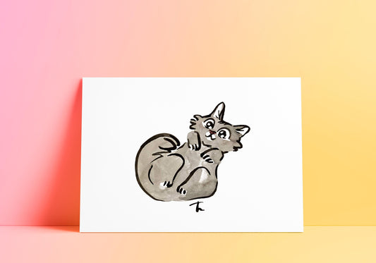 Portrait animalier personnalisé - Encre de chine et aquarelle, illustration, dessin, croquis, d'après photo, idée cadeau fait main, art