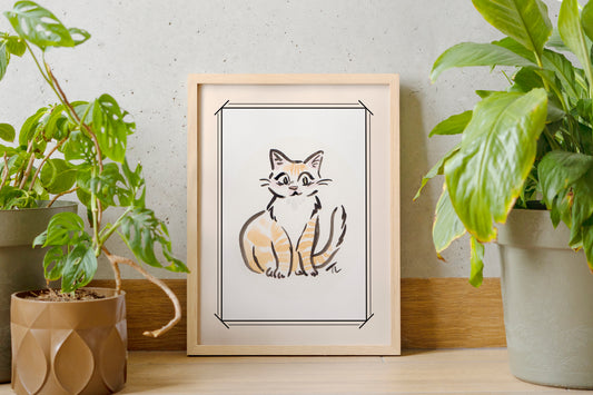 Portrait personnalisé - ton animal de compagnie à l'encre de Chine