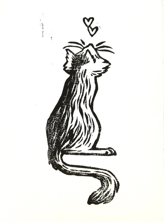 Linogravure animaux de compagnie - Chat, rat ou chien - art mural, déco, print, imprimé à la main, création artisanale