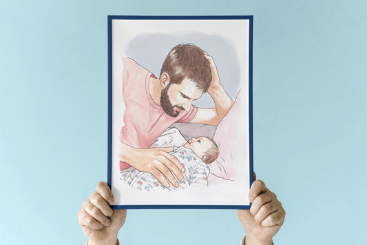 Portrait personnalisé - Aquarelle, illustration personnalisée réaliste, photo personnalisée, portrait dessiné, idée cadeau fait main