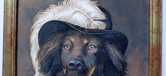 Portrait personnalisé réaliste, animaux animal chien chat, vintage, costume d'époque, peint à la main, dessiné, tableau, sans cadre