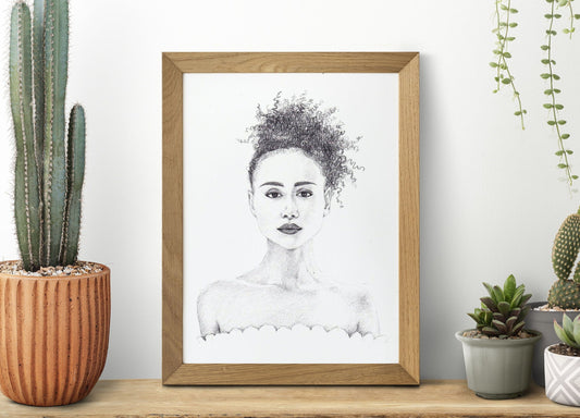 Portrait personnalisé - mine de plomb, dessin personnalisé réaliste d'après photo, idée cadeau fait main à offrir, artiste, crayon de papier