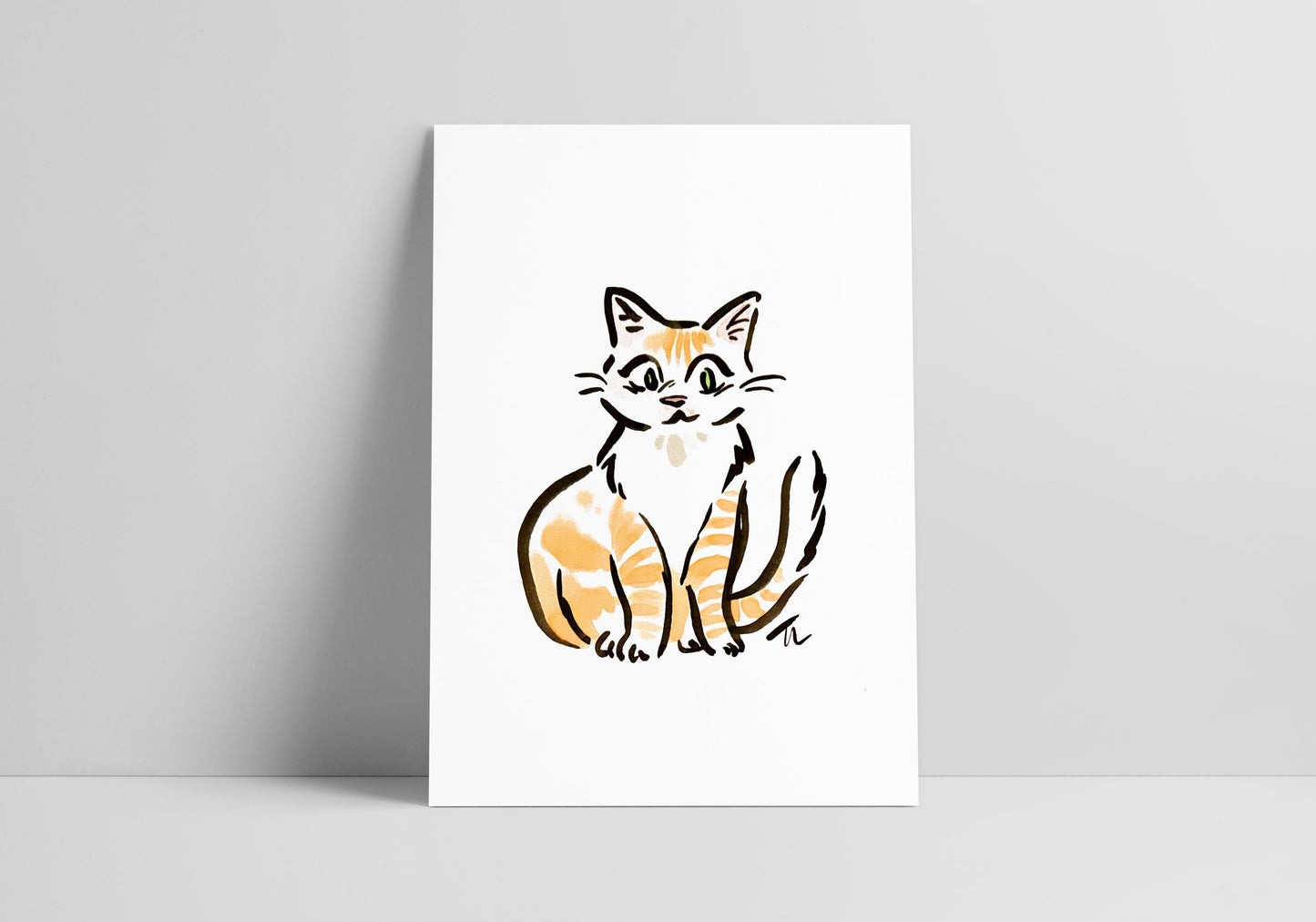 Portrait animalier personnalisé - Encre de chine et aquarelle, illustration, dessin, croquis, d'après photo, idée cadeau fait main, art