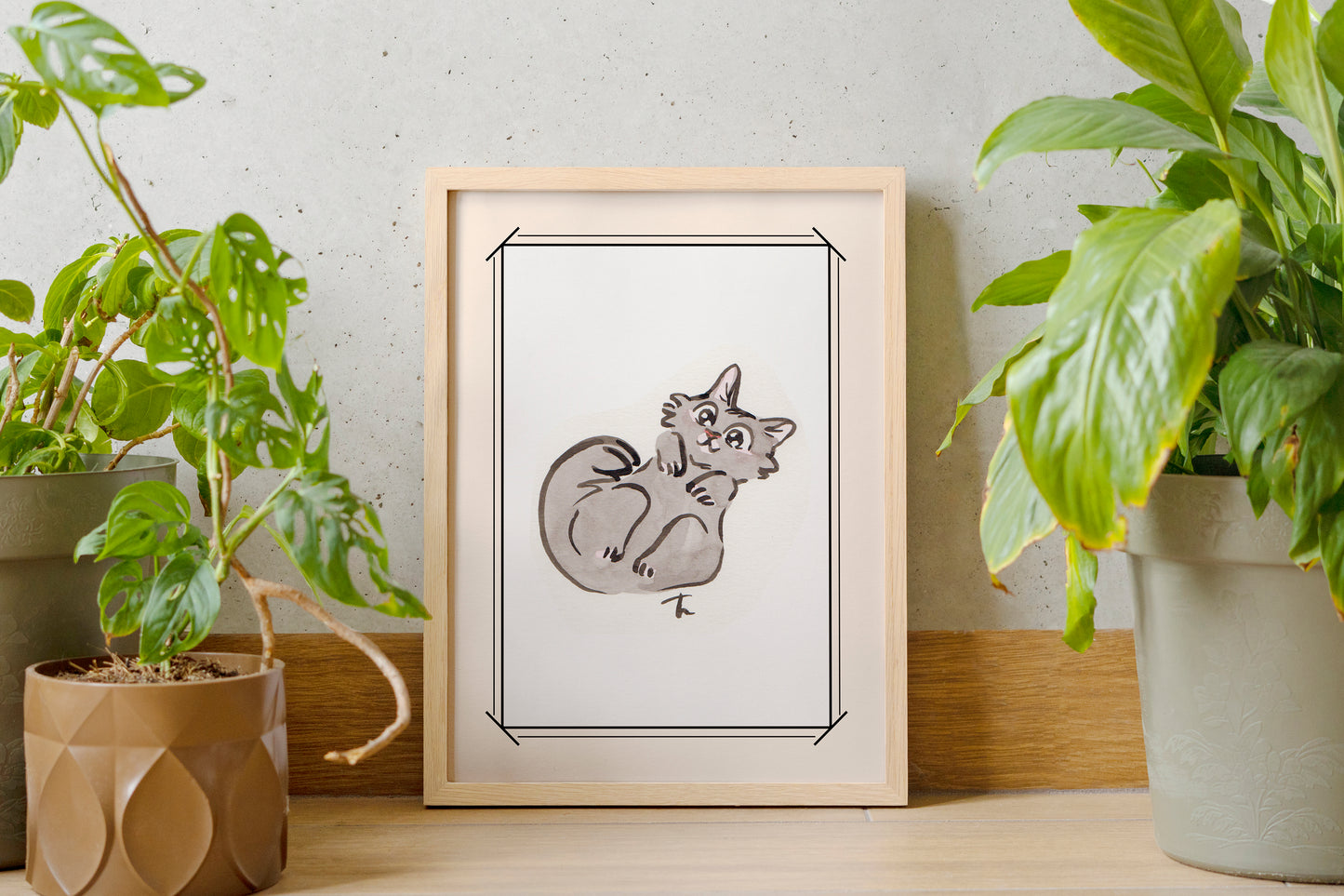 Portrait personnalisé - ton animal de compagnie à l'encre de Chine