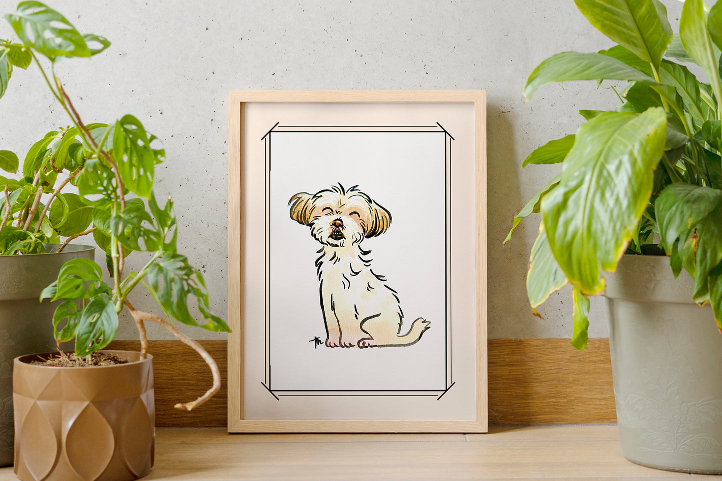 Portrait personnalisé - ton animal de compagnie à l'encre de Chine